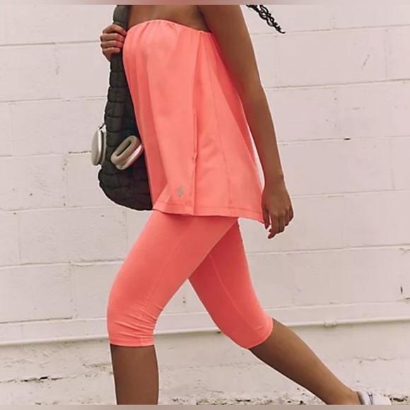 FP Movement Free People Bright Coral strapless Hotshot Tube Onesie Jumpsuit NWT - Picture 3 of 6